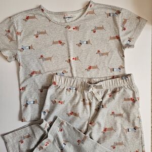 Old Navy Girls Dog Dachshund Pajamas Medium